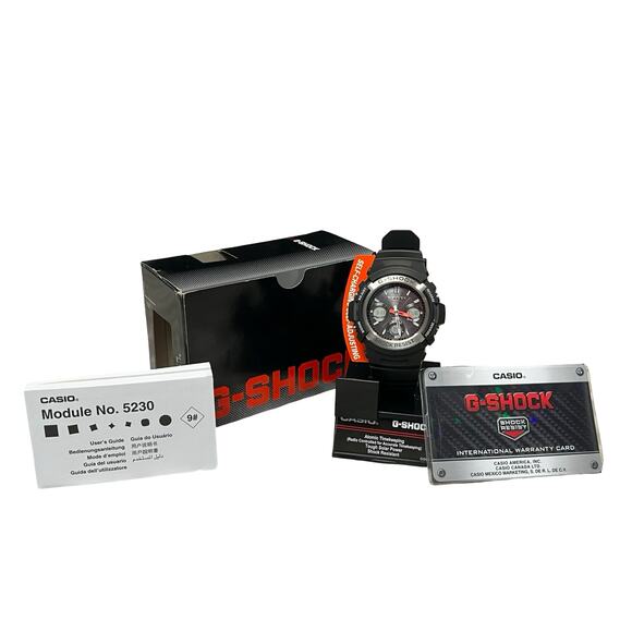 G-SHOCK Casio Men's Watch Black AWG-M100 1ACF Solar Analog-Digital Radio NIB - Picture 2 of 4